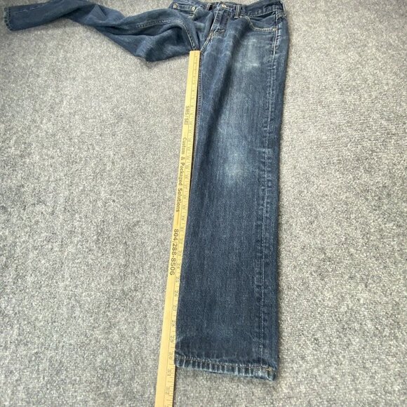 Levi's 514 Jeans Men’s 29x30.5 Blue Slim Straight Denim Distressed Uneven Fade - Picture 5 of 15